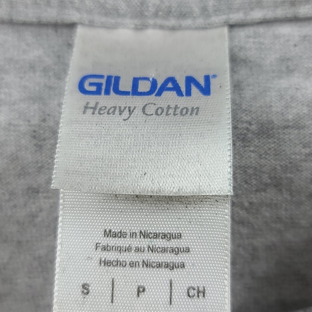 90's baby gray graphic t shirt. Gold background - Picture 3 of 4